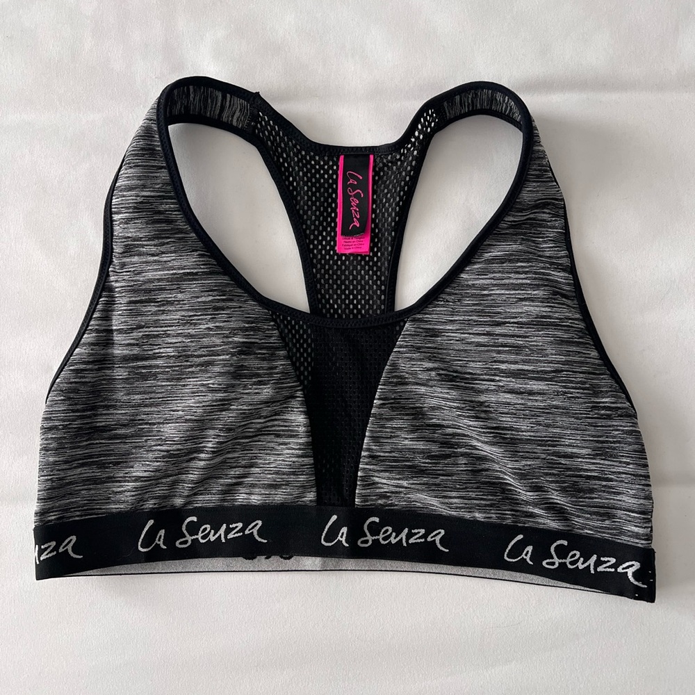 La Senza Black & Gray Racerback Sports Bra
